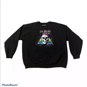 Def Leppard Black Distressed Oversized Sweater 1X